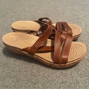 Crocs A-Leigh Strappy Woven Wedge Sandal